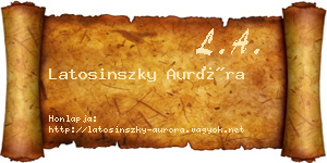 Latosinszky Auróra névjegykártya